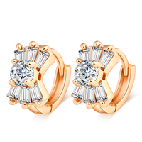 Gets® Jewelry Earring Brass 18K gold plated with cubic zirconia & faceted nickel lead & cadmium free 7mm Sold By Pair