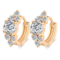 Gets® Jewelry Earring Brass 18K gold plated with cubic zirconia & faceted nickel lead & cadmium free 6mm Sold By Pair