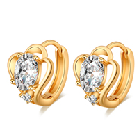Gets® Jewelry Earring Brass 18K gold plated with cubic zirconia & faceted nickel lead & cadmium free Sold By Pair