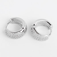 Cubic Zirconia Micro Pave Brass Earring platinum plated micro pave cubic zirconia nickel lead & cadmium free Sold By Pair