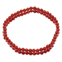 Natural Coral Bracelet Barbell red Sold Per Approx 7.5 Inch Strand