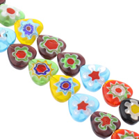Millefiori Lampwork Beads Millefiori Glass Heart handmade mixed colors Approx 1mm Length Approx 13 Inch Sold By Bag