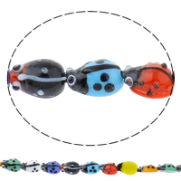 Animal Lampwork Beads, Ladybug, handmade, different size for choice, mixed colors, Hole:Approx 1mm, Length:Approx 10 Inch, Sold By Bag
