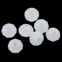 Rondelle Crystal Beads, different size for choice & faceted, White Alabaster, Hole:Approx 1mm, 100PCs/Bag, Sold By Bag
