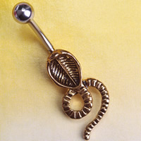 Tibetan Style, with 316L Stainless Steel, Snake, plated, nickel, lead & cadmium free, 10x20mm, 10PCs/Lot, Sold By Lot