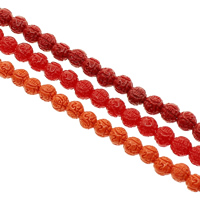 Synthetic Coral Beads Round carved Approx 1mm Sold Per 12-15.7 Inch Strand