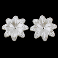 ABS Plastic Bead Cap, Flower, imitation pearl, white, 38x7mm, Hole:Approx 1mm, 20PCs/Bag, Sold By Bag