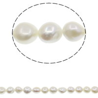 Barock kultivierten Süßwassersee Perlen, Natürliche kultivierte Süßwasserperlen, natürlich, weiß, 12-13mm, Bohrung:ca. 0.8mm, verkauft per ca. 15.7 ZollInch Strang