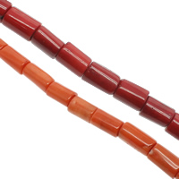 Natural Coral Beads, Tube, more colors for choice, 8x15mm-9x16mm, Hole:Approx 1mm, Approx 26PCs/Strand, Sold Per Approx 15.7 Inch Strand