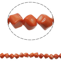 Perles en corail naturel, orange rougeâtre, 13-17mm, Trou:Environ 1mm, Environ 25PC/brin, Vendu par Environ 15.7 pouce brin