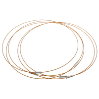 Tiger Tail провода шнур ожерелья, нержавеющая сталь, с PC пластик, Кольцевая форма, коричневый, 1mm, длина:Приблизительно 18 дюймовый, 100ПК/сумка, продается сумка