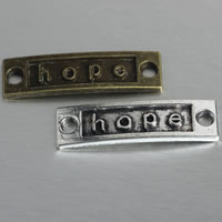 Tibetan Style Connector Bar, Rectangle, word hope, plated, 1/11 loop, more colors for choice, nickel, lead & cadmium free, 35x10x2mm, 500PCs/Lot, Sold By Lot