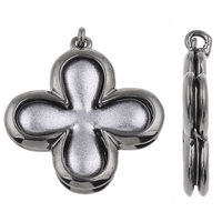 Tibetan Style Earring Drop Component, with Acrylic, Four Leaf Clover, plated, more colors for choice, nickel, lead & cadmium free, 27x30x5mm, Hole:Approx 1.5mm, Sold By Pair