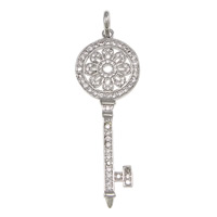 Cubic Zirconia Micro Pave Brass Pendant Key platinum plated micro pave cubic zirconia nickel lead & cadmium free Approx Sold By Lot