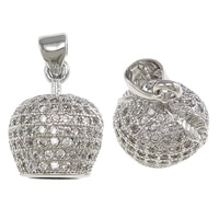 Cubic Zirconia Micro Pave Brass Pendant Apple platinum plated micro pave cubic zirconia nickel lead & cadmium free Approx Sold By Lot