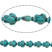 Turquoise Beads, Turtle, turquoise blue, 18x14x7mm, Hole:Approx 1mm, Length:Approx 16 Inch, 20Strands/Lot, Approx 24PCs/Strand, Sold By Lot