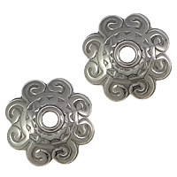 Stainless Steel Bead Cap, 304 Stainless Steel, Flower, original color, 10x10x4mm, Hole:Approx 1mm, 1000PCs/Lot, Sold By Lot