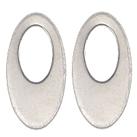 304 Stainless Steel Riipus, Flat Oval, alkuperäinen väri, 9x19x1mm, Reikä:N. 5x9mm, 1000PC/erä, Myymät erä