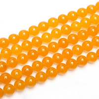 Yellow Chalcedon Perle, rund, verschiedene Größen vorhanden, Bohrung:ca. 2mm, Länge:ca. 15 ZollInch, verkauft von Menge
