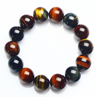 Natural Tiger Eye Bracelets, Round, different size for choice, Sold By Lot