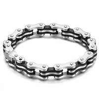 Titanium Steel Bracelet, with Silicone, 10mm, Length:Approx 8 Inch, 3Strands/Bag, Sold By Bag