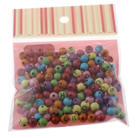 Alfabet Akryl perler, blandet & ensfarvet, 8x8mm, 100x170mm, Hole:Ca. 1mm, Ca. 120pc'er/Bag, Solgt af Bag