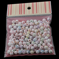 Perles acrylique de couleur unie, mélangé & couleur solide, 6x6mm, 100x170mm, Trou:Environ 1mm, Environ 210PC/sac, Vendu par sac