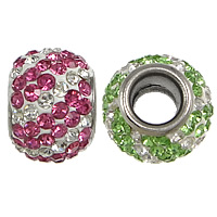 Rhinestone Clay Pave Beads Stainless Steel with Clay Pave Rondelle with 108 pcs Czech rhinestone Approx 4mm Sold By Lot