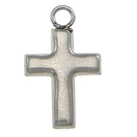 Stainless Steel Cross Pendants, 304 Stainless Steel, machine polishing, original color, 9x14x1mm, Hole:Approx 0.8mm, 1000PCs/Lot, Sold By Lot