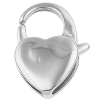 Stainless Steel Lobster Claw Clasp Heart original color Approx Sold By Bag