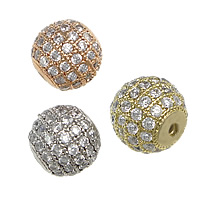 Cubic Zirconia Micro Pave Brass Beads Drum plated micro pave cubic zirconia nickel lead & cadmium free Approx 2mm Sold By Lot