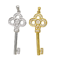Cubic Zirconia Micro Pave Brass Pendant Key plated micro pave cubic zirconia nickel lead & cadmium free Approx Sold By Lot