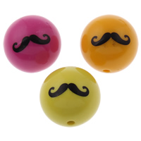 Volltonfarbe Acryl Perlen, rund, gemischte Farben, 20mm, Bohrung:ca. 2mm, 100PCs/Tasche, verkauft von Tasche