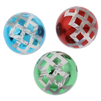 Plated Acrylic Beads Round UV plating transparent mixed colors 20mm Approx 2mm Sold By Bag