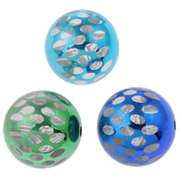 UV galvaniziranje akril perle, Krug, UV oplata, transparentan, više boja za izbor, 20mm, Rupa:Približno 2mm, 100računala/Torba, Prodano By Torba