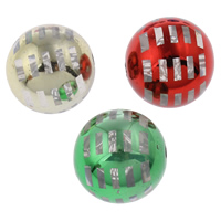 Perles  acrylique plaqué , Rond, Placage UV, transparent, couleurs mélangées, 20mm, Trou:Environ 2mm, 100PC/sac, Vendu par sac