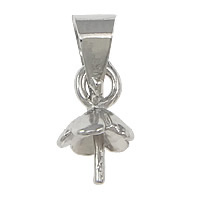 Brass Peg Bail, platinum color plated, nickel, lead & cadmium free, 5x8mm, 0.7mm, Hole:Approx 3x4mm, 300PCs/Lot, Sold By Lot