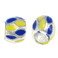 Zinc Alloy European Beads Rondelle silver color plated without troll & enamel & two tone nickel lead & cadmium free Approx 4.5mm Sold By Lot