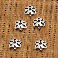 Thaiföld Ezüst gyöngy Caps, Virág, 4.5mm, Lyuk:Kb 0.6mm, 600PC-k/Lot, Által értékesített Lot