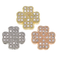 Cubic Zirconia Micro Pave Brass Beads Four Leaf Clover plated multihole & micro pave cubic zirconia nickel lead & cadmium free Approx 2mm Sold By Lot