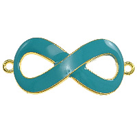 Infinity Tibetan Style Connector, gold color plated, enamel & 1/1 loop, blue, nickel, lead & cadmium free, 43x18x2mm, Hole:Approx 2mm, 100PCs/Lot, Sold By Lot