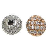 Cubic Zirconia Micro Pave Brass Beads Round plated micro pave cubic zirconia nickel lead & cadmium free Approx 1.5mm Sold By Lot