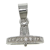 Brass Peg Bail platinum plated micro pave cubic zirconia nickel lead & cadmium free 1mm Approx Sold By Lot