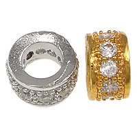 Cubic Zirconia Micro Pave Brass Beads Donut plated micro pave cubic zirconia nickel lead & cadmium free Approx 3.5mm Sold By Lot