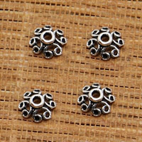 Thailand Sterling Silver, Flower, 5.5mm, Hole:Approx 1mm, 200PCs/Lot, Sold By Lot