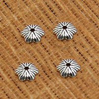 Thailand Sterling Silver Bead Cap, Flower, 6mm, Hole:Approx 0.6mm, 300PCs/Lot, Sold By Lot