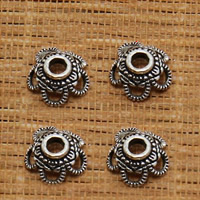 Thailand Sterling Silver Bead Cap, Flower, 8mm, Hole:Approx 2mm, 100PCs/Lot, Sold By Lot