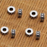 Thailand Sterling Silver Spacer Bead, Drum, 6x3mm, Hole:Approx 3mm, 60PCs/Lot, Sold By Lot