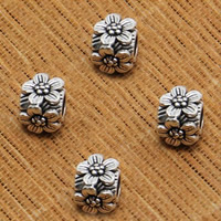 Thailand Sterling Silver Spacer Bead, Flower, four-sided, 7x10mm, Hole:Approx 5mm, 14PCs/Lot, Sold By Lot