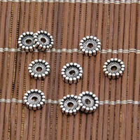 Thailand Sterling Silver Spacer Bead, Flower, 7mm, Hole:Approx 1mm, 80PCs/Lot, Sold By Lot